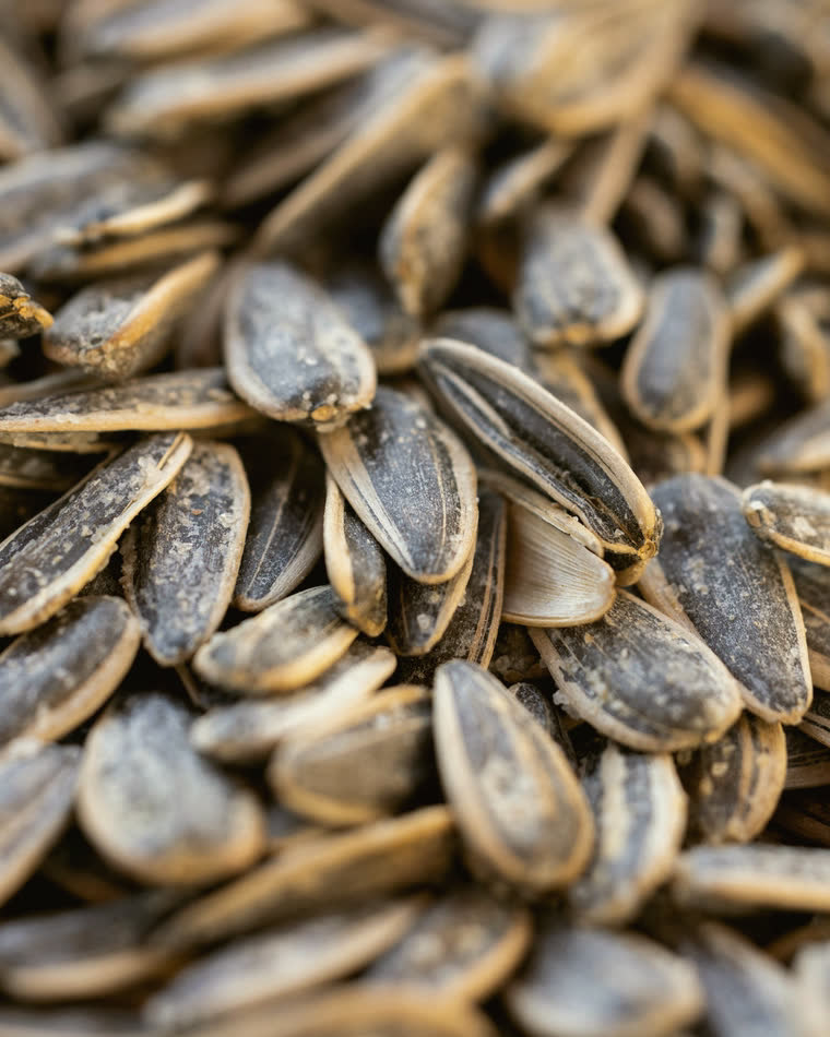 Loose sunflower seeds.